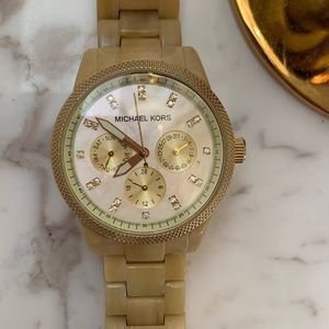 Michael Kors Horn Jet Set Watch Gold